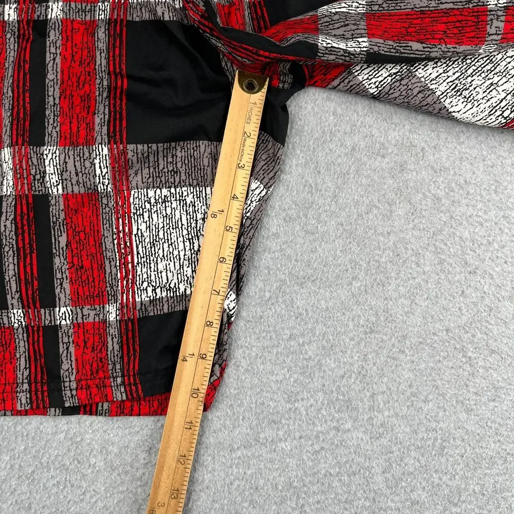 Maui & Sons Board Shorts Mens Size 32 Red Black Plaid Pocket Beach Surf
